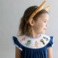 Blue dog and friends smocked dress