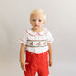 Boys christmas rocking horse smock