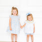 Blue and yellow flowers smocked diaper set
