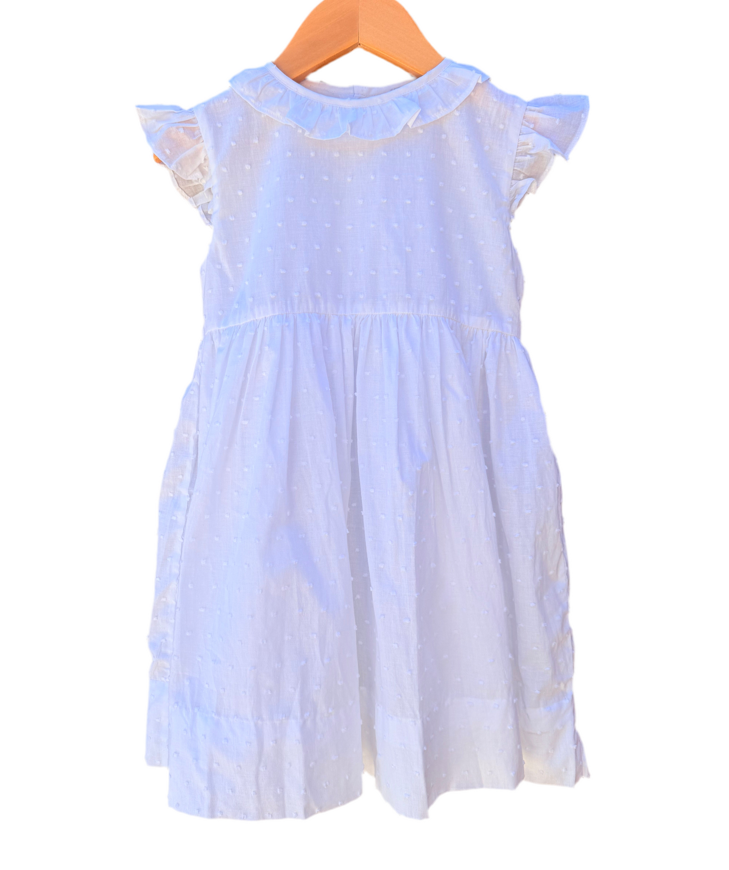 White Swiss dot dress