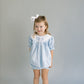 Small blue gingham custom smock diaper set