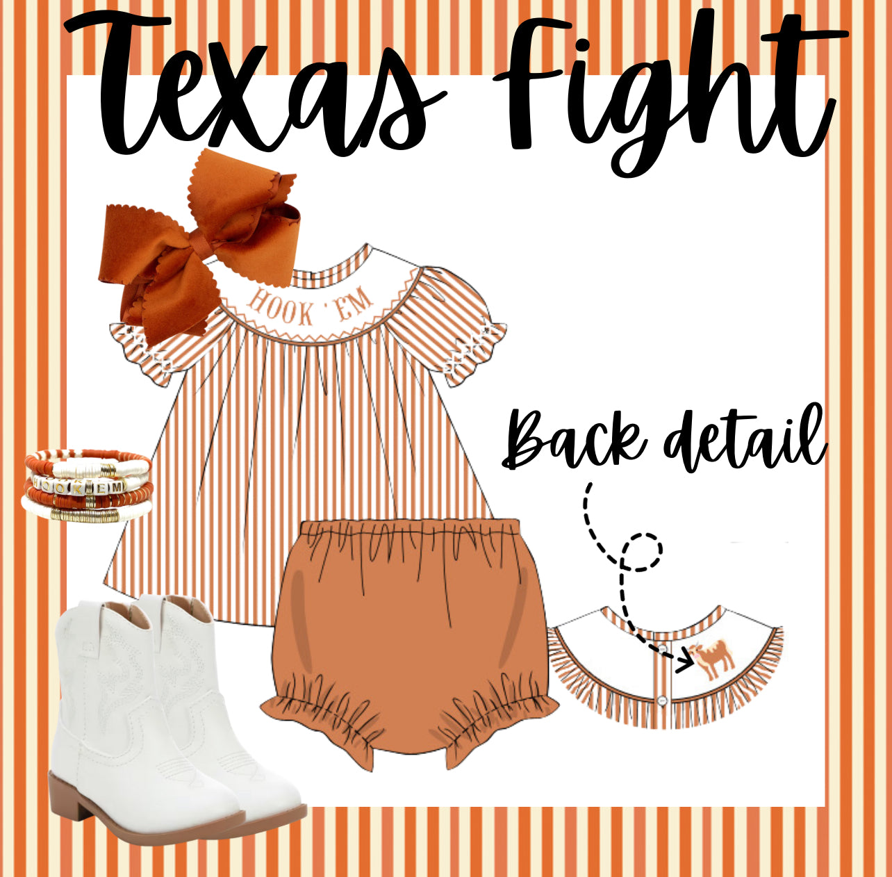 Hook ‘Em PREORDER hand smocked set
