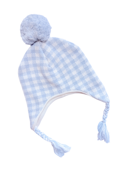 Blue Knit cotton winter hat
