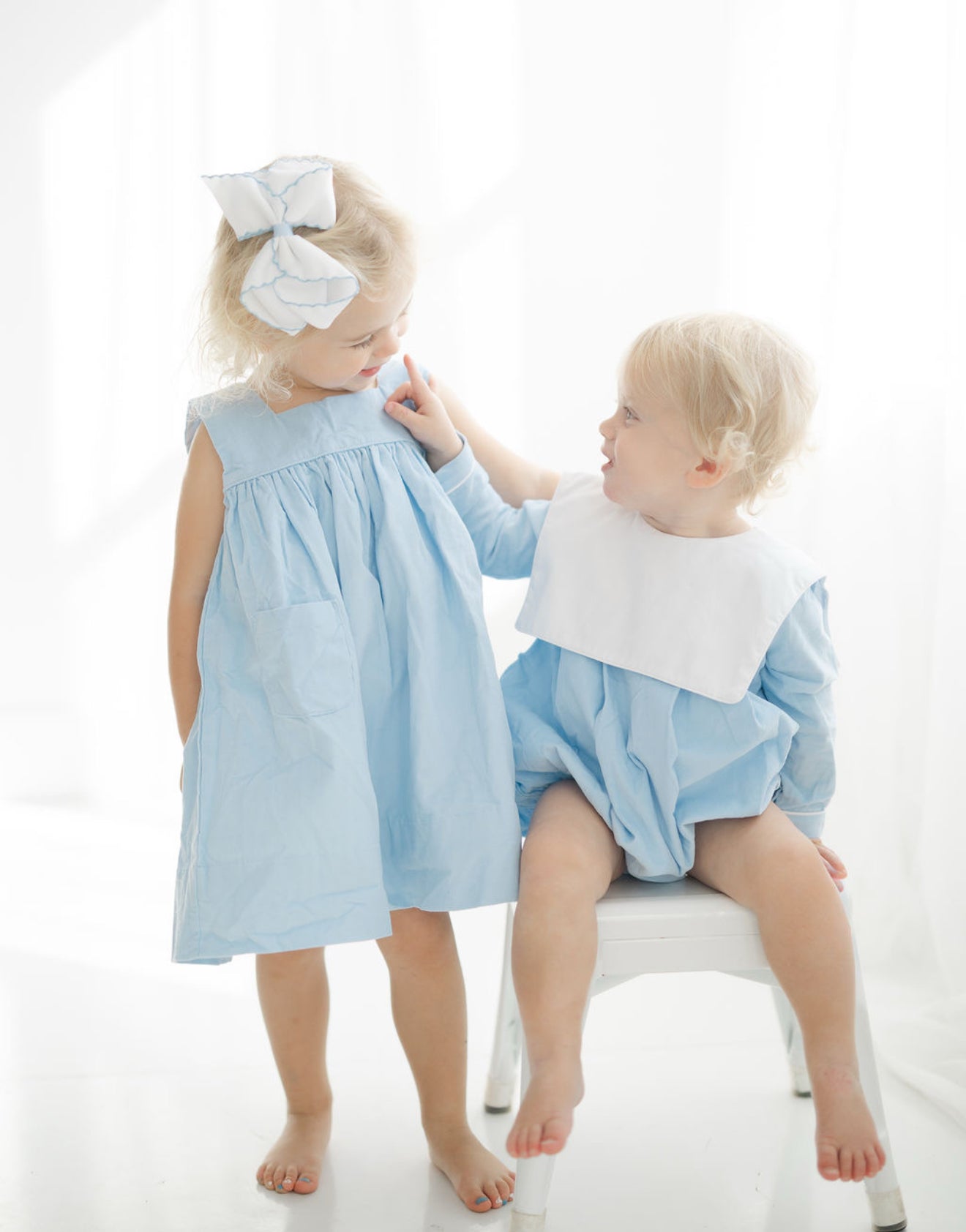 Girls blue corduroy dress