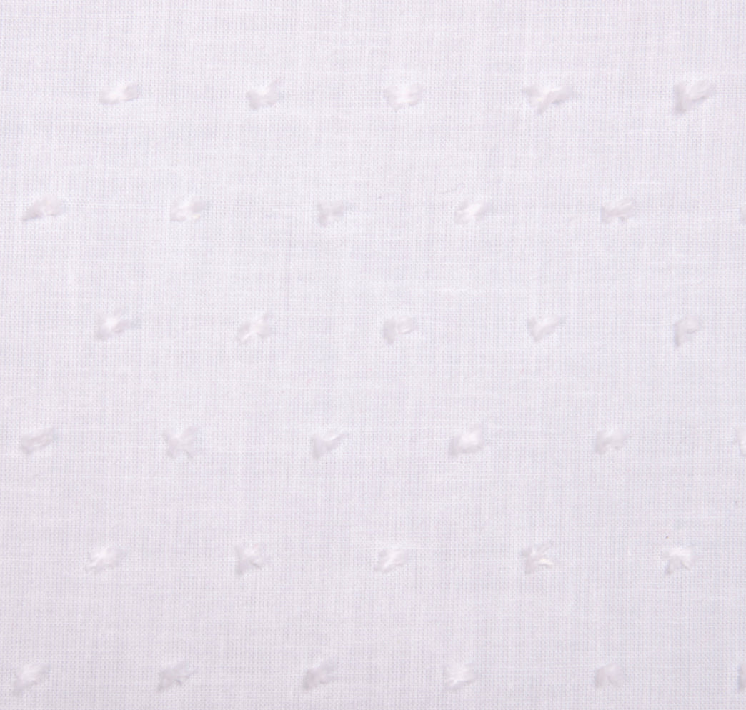 1 meter of white swiss dot fabric