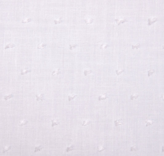 1 meter of white swiss dot fabric