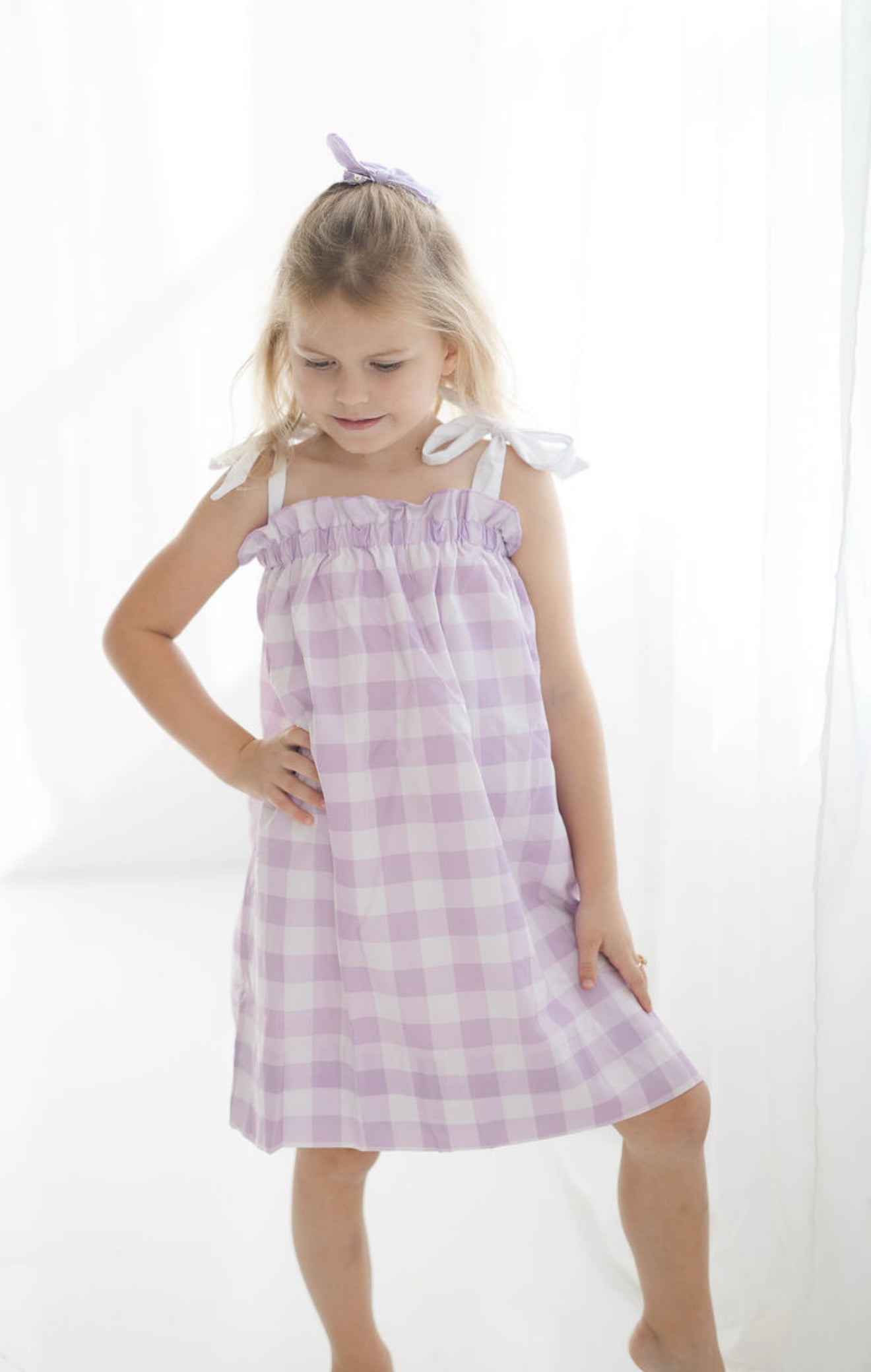 Lavender check dress