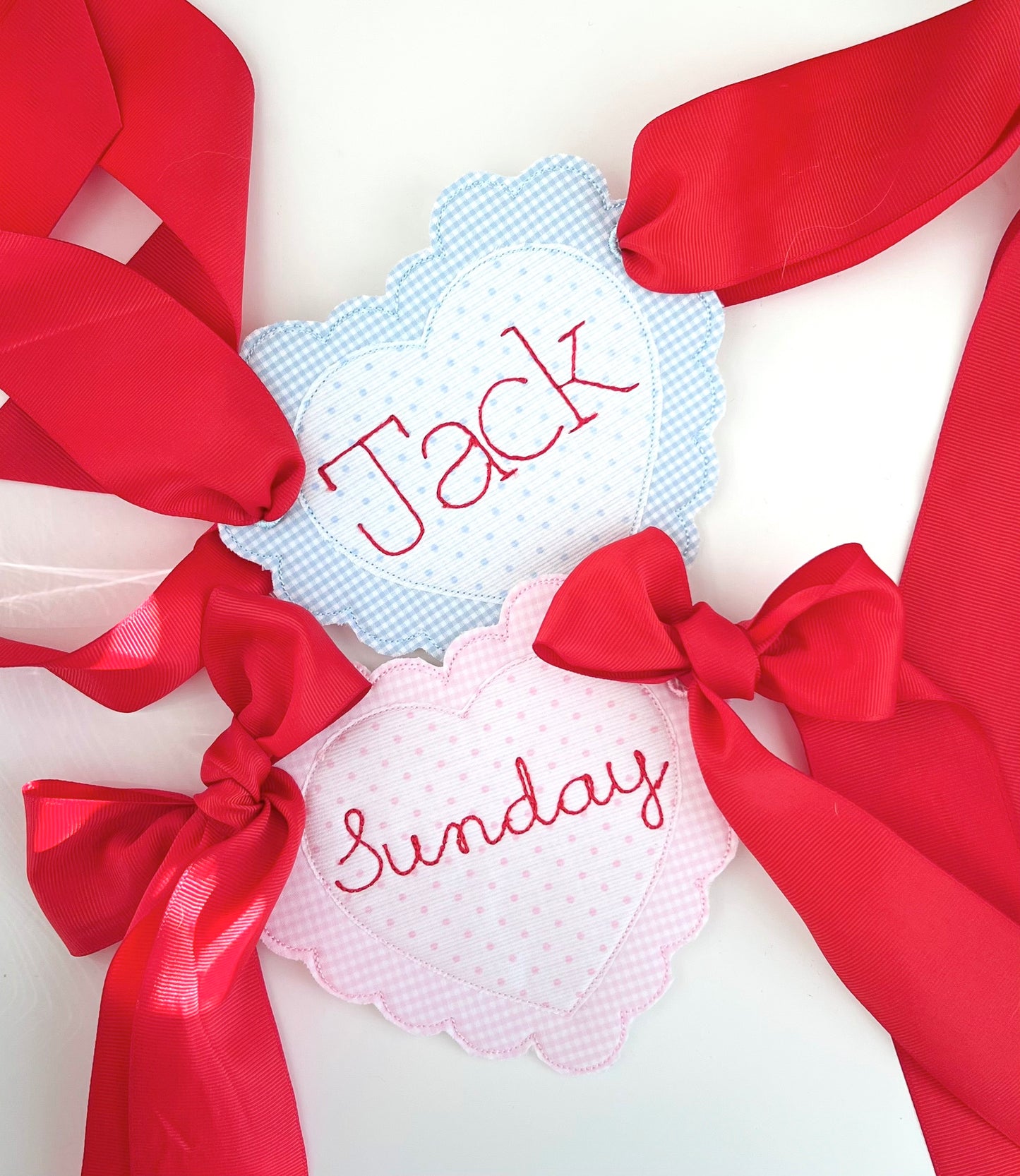 Valentines heart basket tag