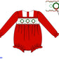 Red hand smocked wreath bubble