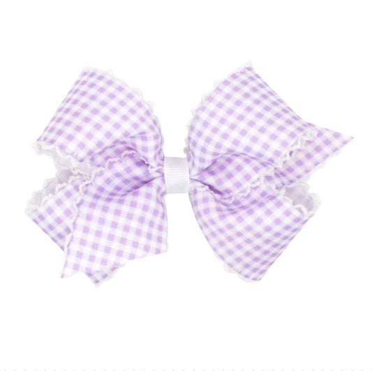 Lavender gingham bow