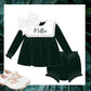 Green velvet diaper set