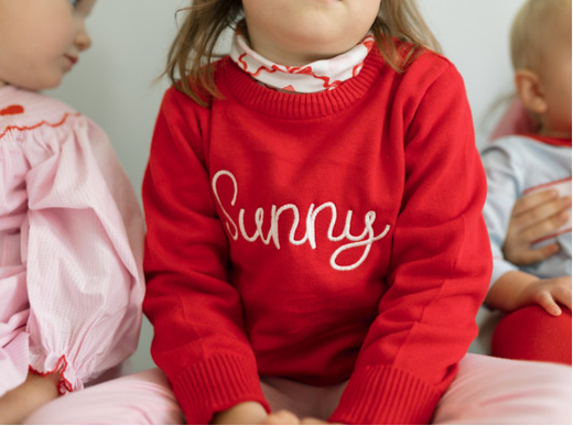 Girls red name sweater