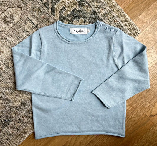 LIGHT WEIGHT light blue roll neck sweater