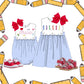 Girls scalloped back to school dress