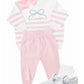 Pink and white organic cotton knit set