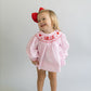 Pink gingham and hearts custom smock set