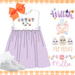 Lavender scallop gingham dress