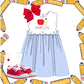 Girls scalloped back to school dress