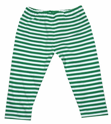 PREORDER green and white stripe leggings