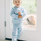 Blue SCALLOP organic cotton knit set