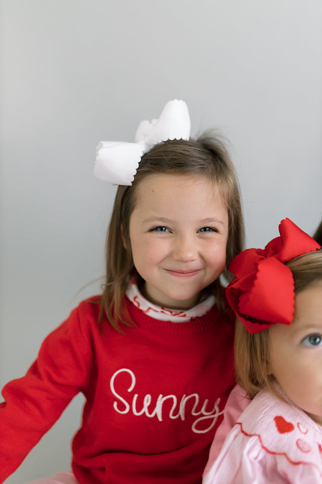 Girls red name sweater