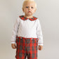 Boy monogram plaid set