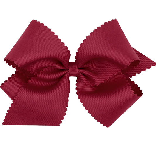 Maroon 6” scalloped bow