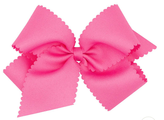 Pink 6” classic bow on alligator clip