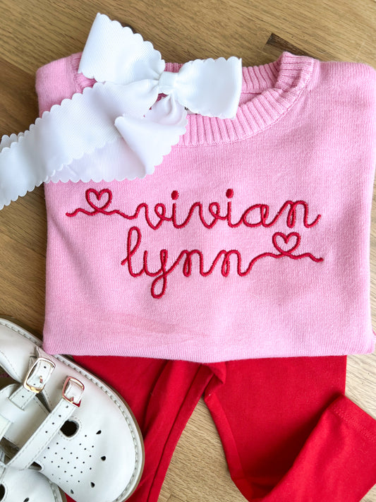 Hearts name sweater