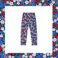 Navy winter floral leggings